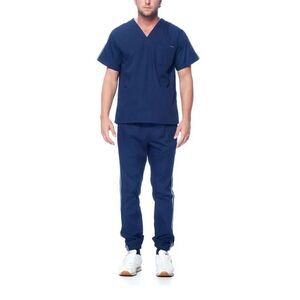 NWT Dagacci Medical Uniform Unisex Men Women VNeck Navy Scrubs Top - Sz L T-1000
